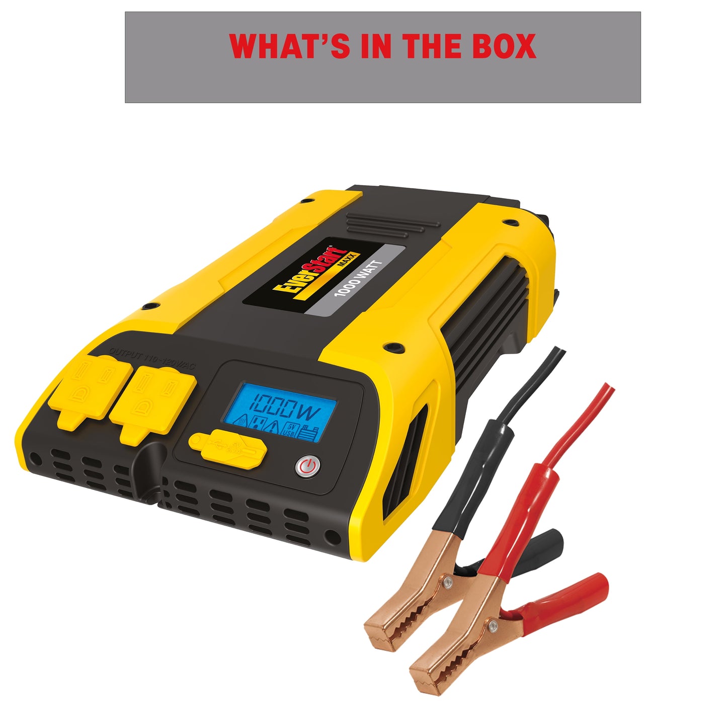 1000 Watt Power Inverter with USB (PC1000E) in Yellow and Black - New