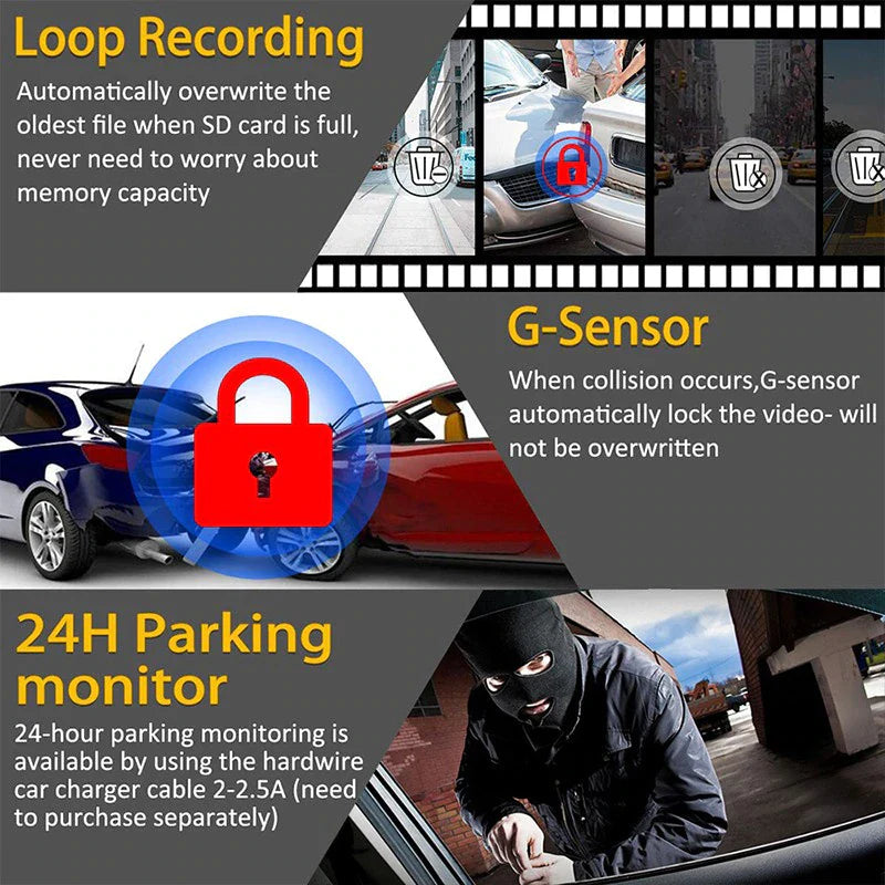 170° Wifi Dash Cam Recorder Car Camera HD 1080P Car DVR Vehicle Video G-Sensor