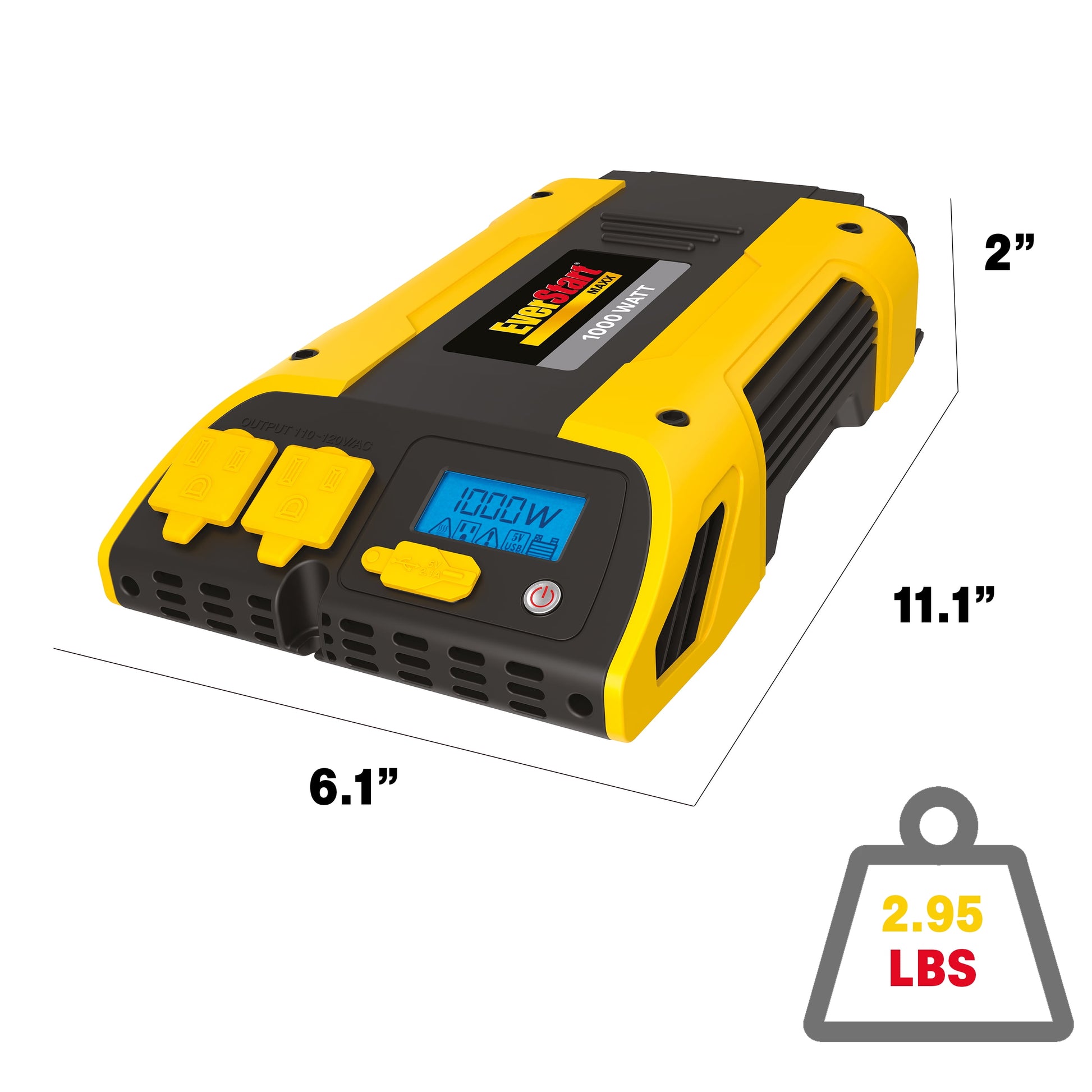 1000 Watt Power Inverter with USB (PC1000E) in Yellow and Black - New