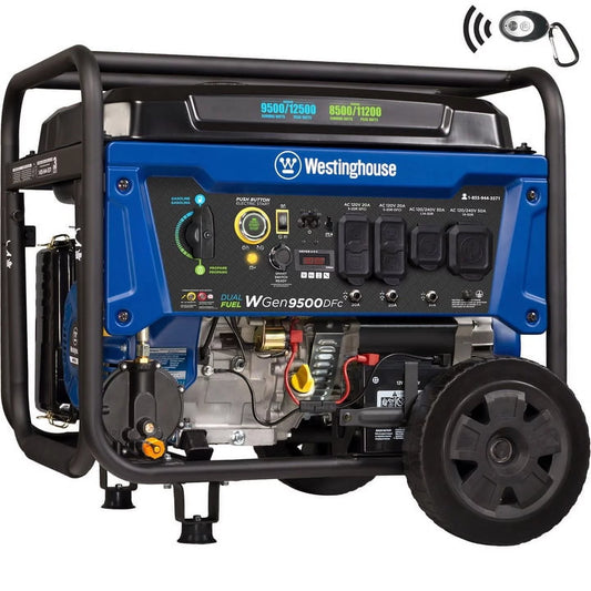 12,500 Peak Watt Dual Fuel Portable Generator, Gas/Propane, Transfer Switch Ready, CO Sensor